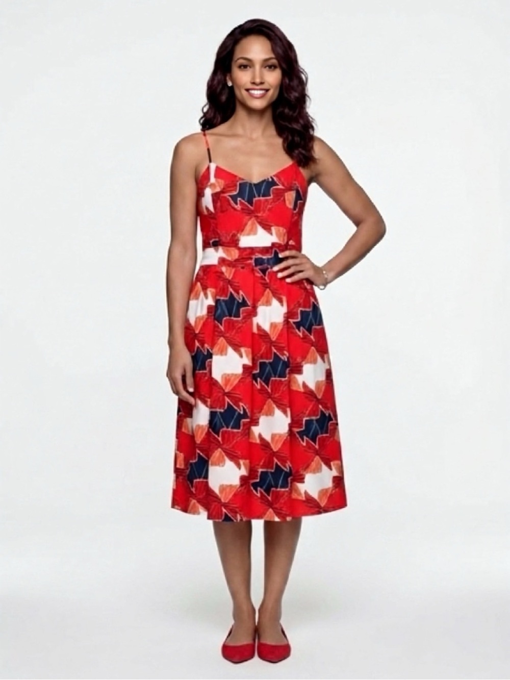 🔥 HOST PICK 🔥 ANN TAYLOR  RED FLORAL PRINT SUMMER DRESS - Size 14